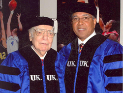 Gifford Blyton and Tubby Smith were awarded Honorary Doctor of Letters and Honorary Doctor of Humanities degrees, respectively